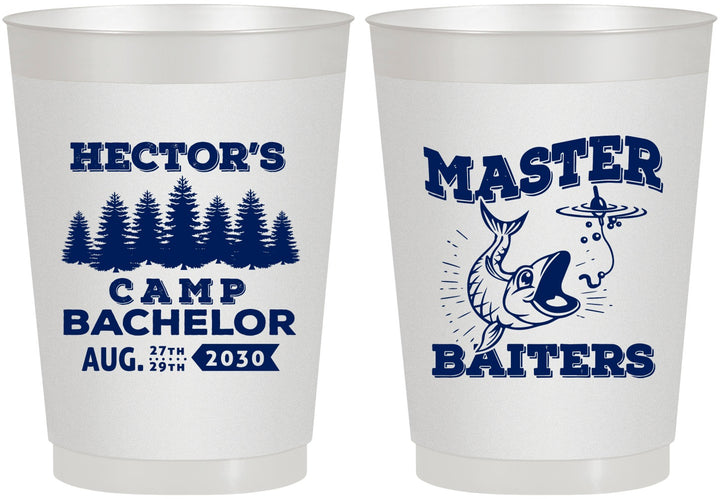 Personalized Bachelor Party 10 oz Frosted Cups - Fishing | 40081