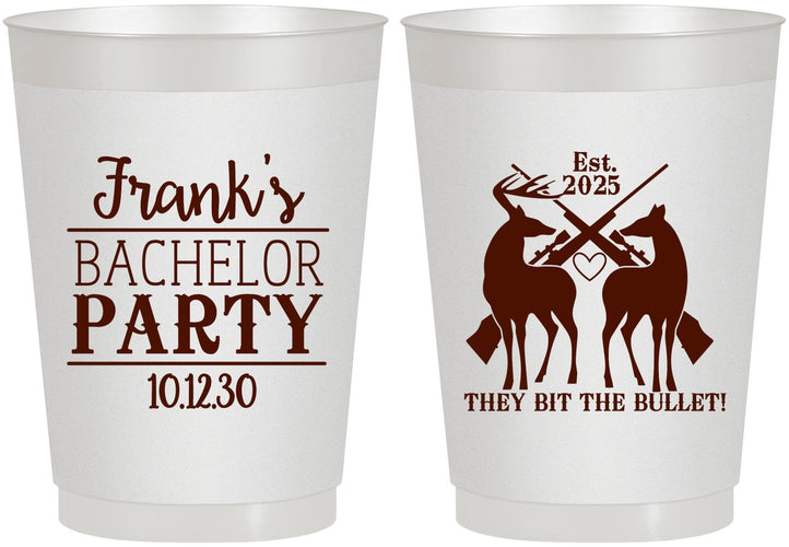 Personalized Bachelor Party 10 oz Frosted Cups - Hunting | 40083