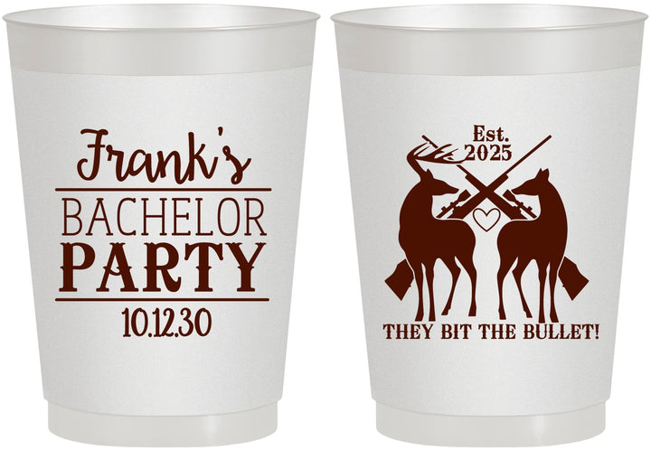 Personalized Bachelor Party 10 oz Frosted Cups - Hunting | 40083