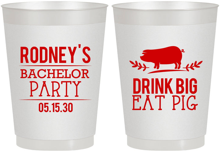 Personalized Bachelor Party 10 oz Frosted Cups - Bbq | 40088