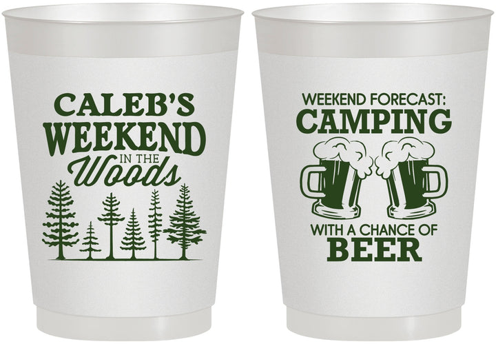 Personalized Bachelor Party 10 oz Frosted Cups - Camping | 40091