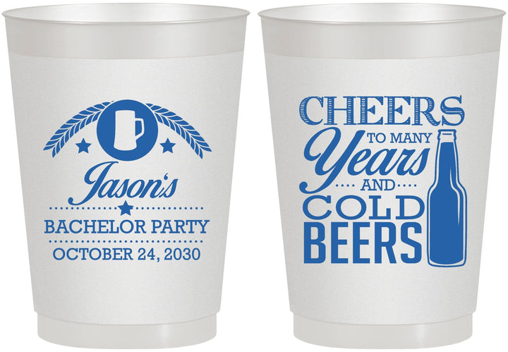 Personalized Bachelor Party 10 oz Frosted Cups - Cheers | 40097