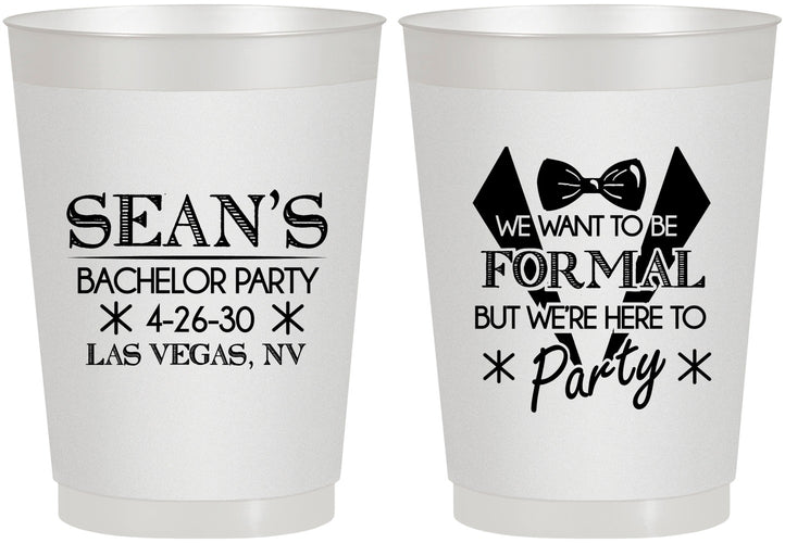 Personalized Bachelor Party 10 oz Frosted Cups - Forma | 40098