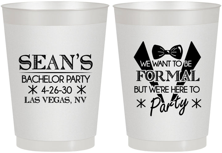 Personalized Bachelor Party 10 oz Frosted Cups - Forma | 40098