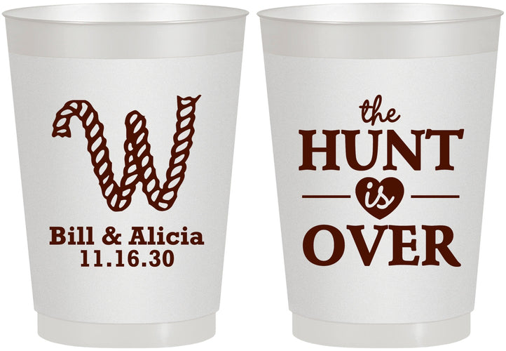 Personalized Wedding 10 oz Frosted Cups - Monogram Hunt Is Over | 406