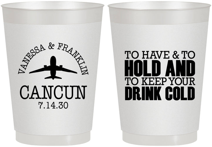 Personalized Wedding 10 oz Frosted Cups - To Have And To Hold | 408