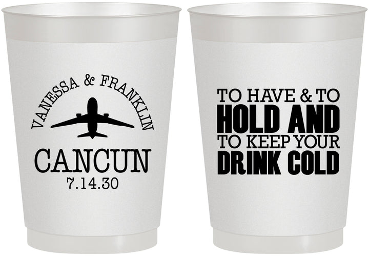 Personalized Wedding 10 oz Frosted Cups - To Have And To Hold | 408