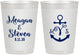 Personalized Wedding 10 oz Frosted Cups - Monogram Nautical | 414