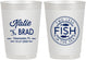 Personalized Wedding 10 oz Frosted Cups - Two Less Fish In The Sea | 421