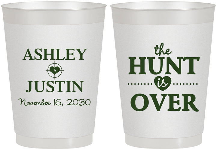 Personalized Wedding 10 oz Frosted Cups - The Hunt Is Over | 422