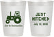Personalized Wedding 10 oz Frosted Cups - Just Hitched Tractor | 429