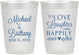 Personalized Wedding 10 oz Frosted Cups - Love Laughter Happily | 432
