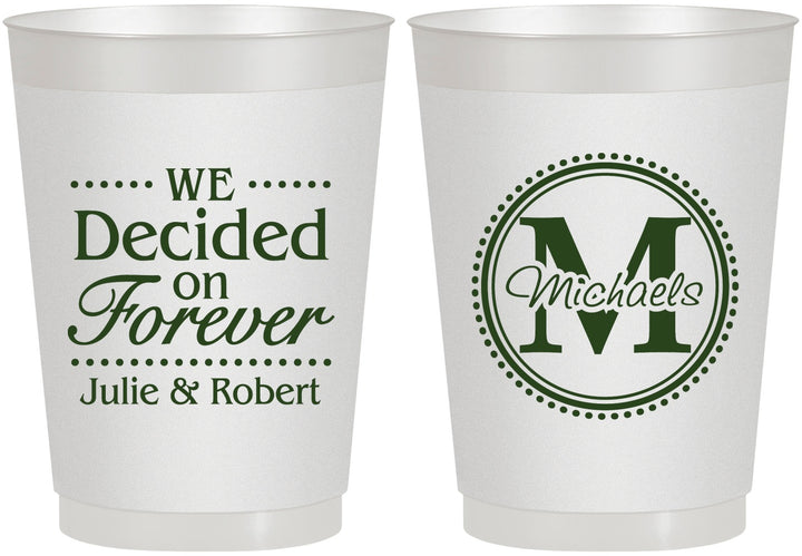 Personalized Wedding 10 oz Frosted Cups - Monogram | 435