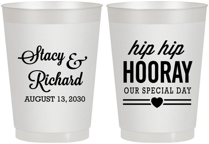 Personalized Wedding 10 oz Frosted Cups - Hip Hop Hooray | 436