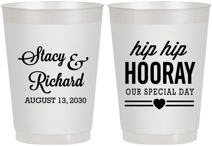 Personalized Wedding 10 oz Frosted Cups - Hip Hop Hooray | 436
