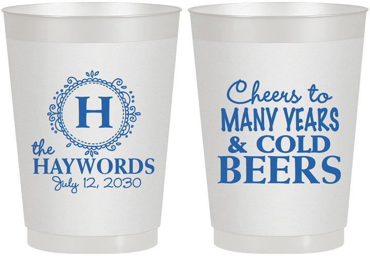 Personalized Wedding 10 oz Frosted Cups - Cheers To Cold Beers | 439