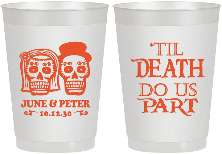 Personalized Wedding 10 oz Frosted Cups - Til Death Do Us Part | 441