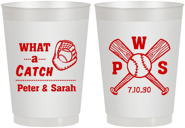 Personalized Wedding 10 oz Frosted Cups - Baseball | 443