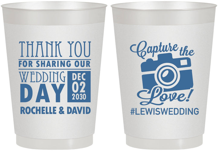 Personalized Wedding 10 oz Frosted Cups - Capture The Love | 444