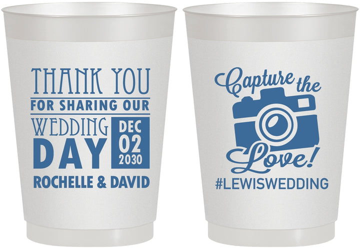 Personalized Wedding 10 oz Frosted Cups - Capture The Love | 444