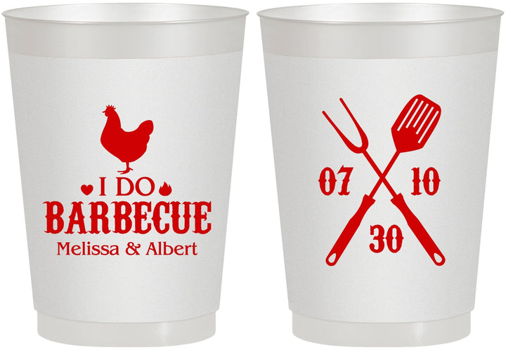 Personalized Wedding 10 oz Frosted Cups - I Do Barbecue Bbq | 445