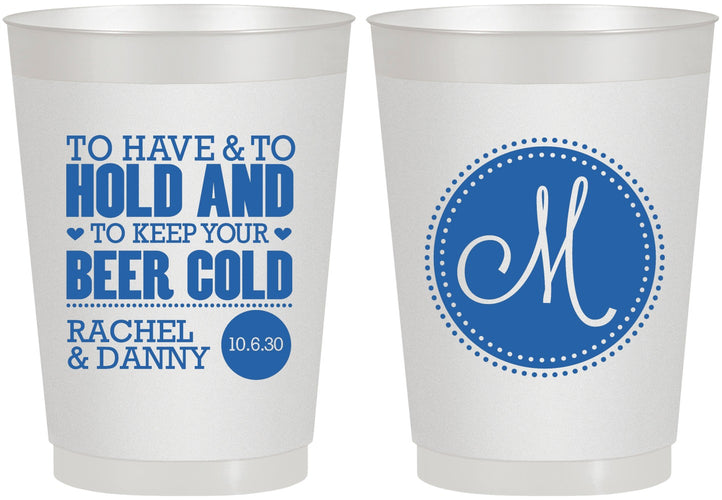Personalized Wedding 10 oz Frosted Cups - Monogrammed | 450