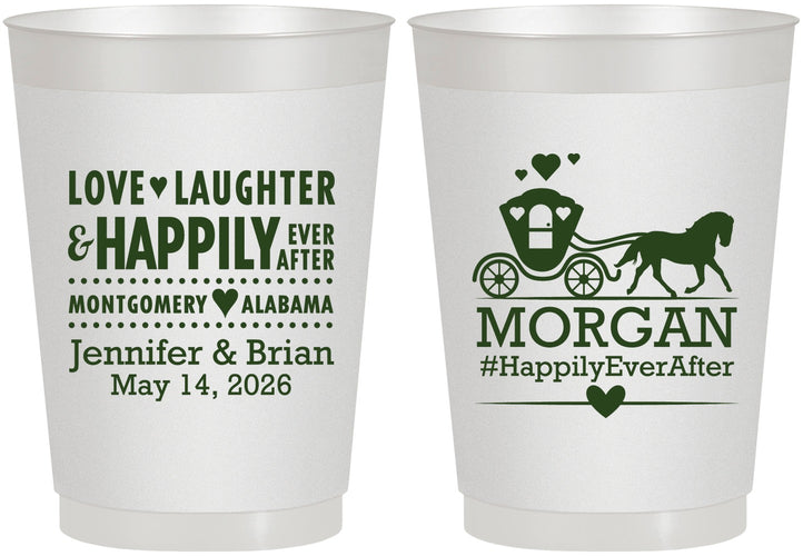 Personalized Wedding 10 oz Frosted Cups - Happily Ever After | 452