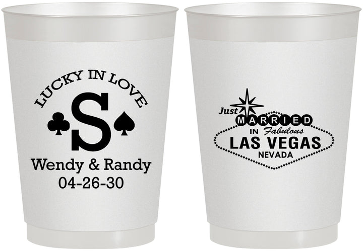 Personalized Wedding 10 oz Frosted Cups - Las Vegas | 456