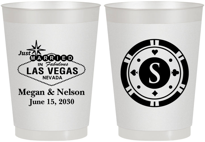 Personalized Wedding 10 oz Frosted Cups - Las Vegas | 459