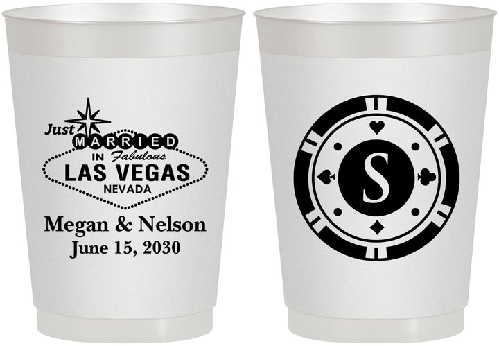 Personalized Wedding 10 oz Frosted Cups - Las Vegas | 459
