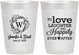 Personalized Wedding 10 oz Frosted Cups - Love Laughter Happily | 461