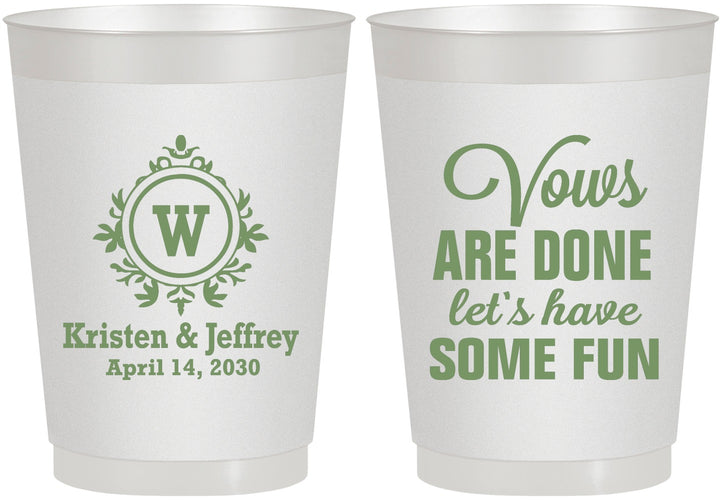 Personalized Wedding 10 oz Frosted Cups - Monogrammed | 462