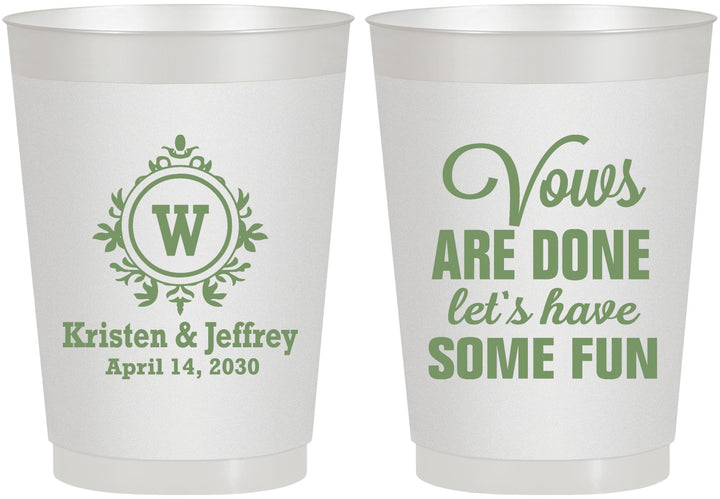 Personalized Wedding 10 oz Frosted Cups - Monogrammed | 462