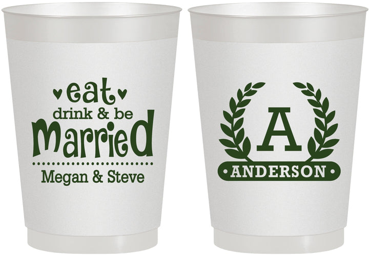 Personalized Wedding 10 oz Frosted Cups - Monogram | 464