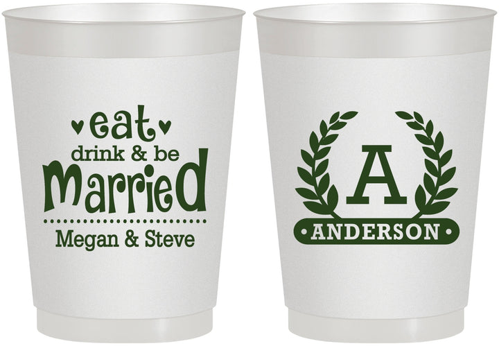 Personalized Wedding 10 oz Frosted Cups - Monogram | 464