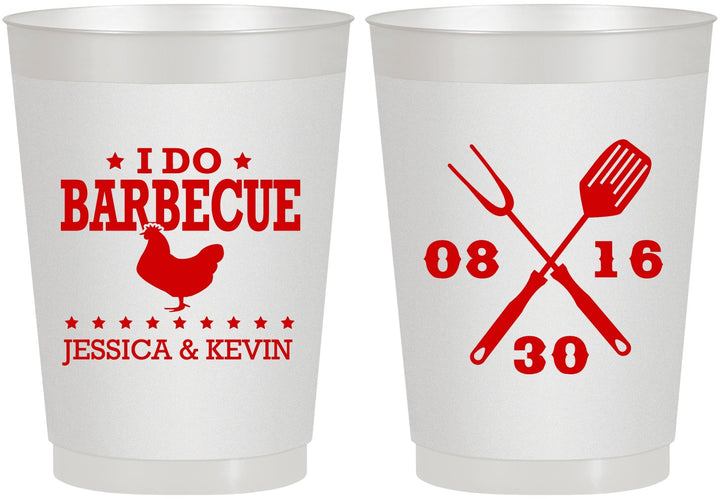 Personalized Wedding 10 oz Frosted Cups - I Do Barbecue Bbq | 472