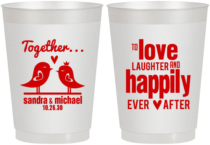 Personalized Wedding 10 oz Frosted Cups - Happily Ever After | 480