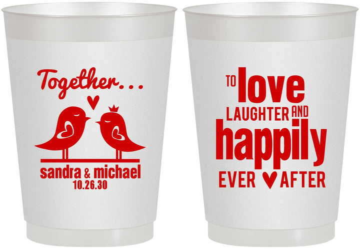 Personalized Wedding 10 oz Frosted Cups - Happily Ever After | 480