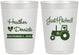 Personalized Wedding 10 oz Frosted Cups - Just Hitched Tractor | 482