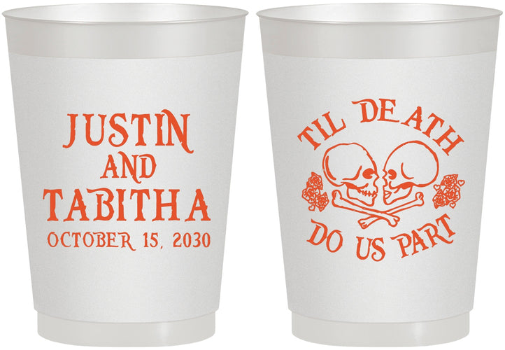 Personalized Wedding 10 oz Frosted Cups - Til Death Do Us Part | 485