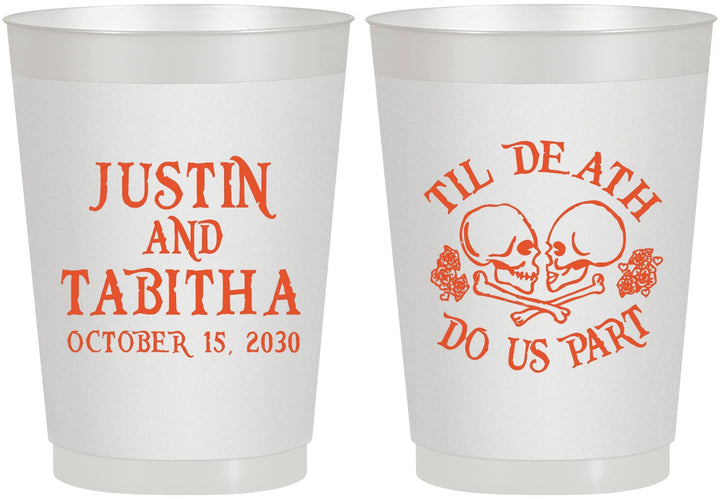 Personalized Wedding 10 oz Frosted Cups - Til Death Do Us Part | 485