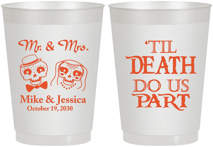 Personalized Wedding 10 oz Frosted Cups - Til Death Do Us Part | 487