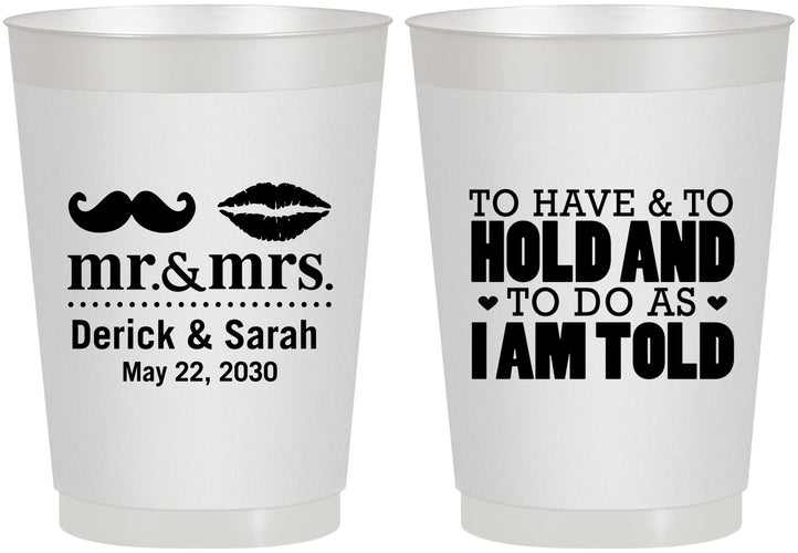 Personalized Wedding 10 oz Frosted Cups - To Have And To Hold | 491