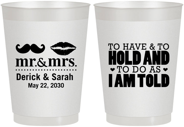 Personalized Wedding 10 oz Frosted Cups - To Have And To Hold | 491