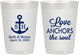 Personalized Wedding 10 oz Frosted Cups - Love Anchors The Soul | 494