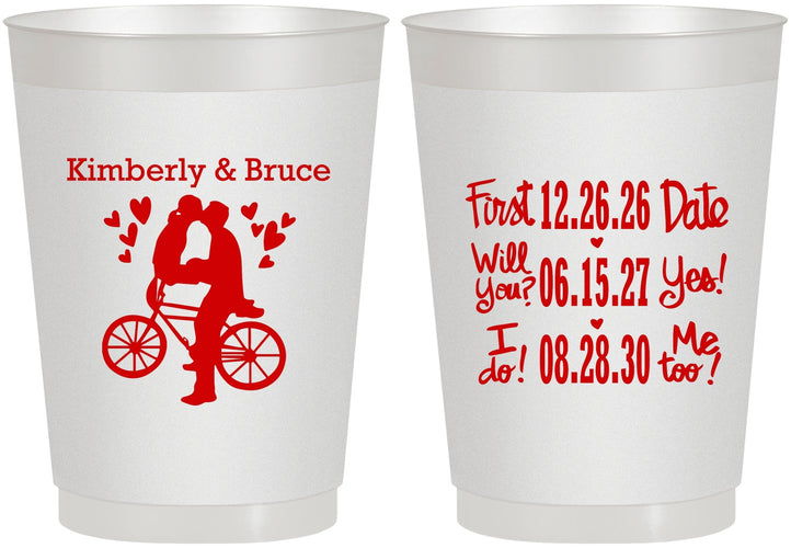 Personalized Wedding 10 oz Frosted Cups - First Date Will You I Do | 497