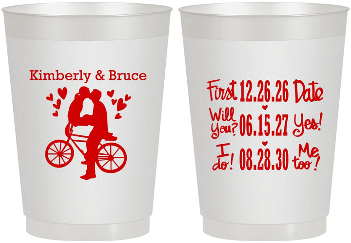 Personalized Wedding 10 oz Frosted Cups - First Date Will You I Do | 497