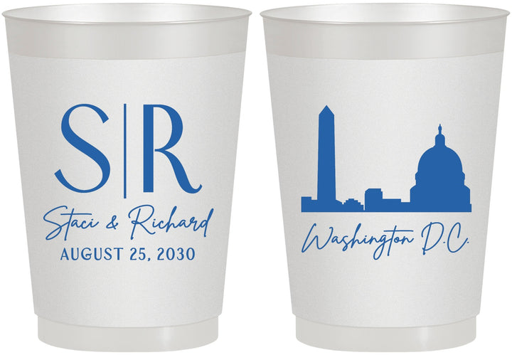Personalized Wedding 10 oz Frosted Cups - Washington Dc | 500
