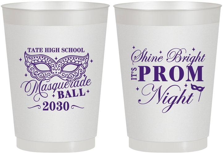 Personalized Prom 10 oz Frosted Cups - Masquerade Ball | 50010