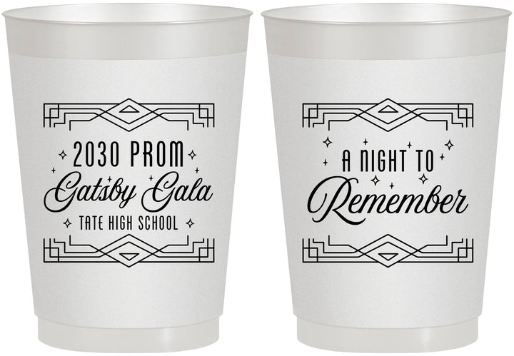 Personalized Prom 10 oz Frosted Cups - Gatsby Gala | 50012